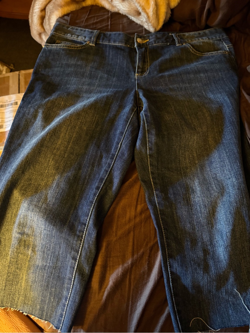 Michael Kors Straight-Leg Dark Blue Denim Jeans capris